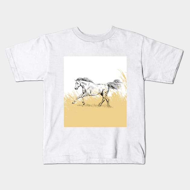 Horse print Kids T-Shirt by rachelsfinelines